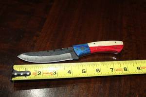 lot 103 image: MHS CUTLERY HANDMADE COSTUM CHEF, FOLDING, ULU KNIVES WITH WOOD, BONE AND OR RESIN HANDLES