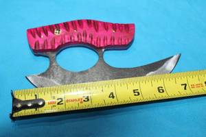 lot 106 image: MHS CUTLERY HANDMADE COSTUM CHEF, FOLDING, ULU KNIVES WITH WOOD, BONE AND OR RESIN HANDLES