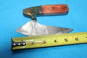 lot 107 image: MHS CUTLERY HANDMADE COSTUM CHEF, FOLDING, ULU KNIVES WITH WOOD, BONE AND OR RESIN HANDLES