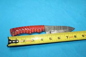 lot 112 image: MHS CUTLERY HANDMADE COSTUM CHEF, FOLDING, ULU KNIVES WITH WOOD, BONE AND OR RESIN HANDLES