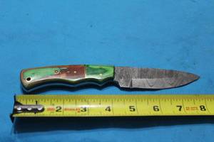lot 162 image: MHS CUTLERY HANDMADE COSTUM CHEF, FOLDING, ULU KNIVES WITH WOOD, BONE AND OR RESIN HANDLES