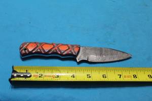 lot 166 image: MHS CUTLERY HANDMADE COSTUM CHEF, FOLDING, ULU KNIVES WITH WOOD, BONE AND OR RESIN HANDLES