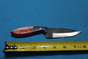 lot 171 image: MHS CUTLERY HANDMADE COSTUM CHEF, FOLDING, ULU KNIVES WITH WOOD, BONE AND OR RESIN HANDLES