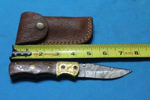 lot 179 image: MHS CUTLERY HANDMADE COSTUM CHEF, FOLDING, ULU KNIVES WITH WOOD, BONE AND OR RESIN HANDLES