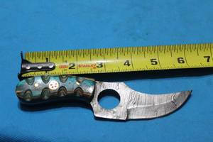 lot 180 image: MHS CUTLERY HANDMADE COSTUM CHEF, FOLDING, ULU KNIVES WITH WOOD, BONE AND OR RESIN HANDLES
