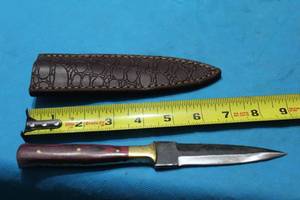 lot 181 image: MHS CUTLERY HANDMADE COSTUM CHEF, FOLDING, ULU KNIVES WITH WOOD, BONE AND OR RESIN HANDLES