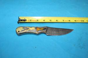 lot 126 image: MHS CUTLERY HANDMADE COSTUM CHEF, FOLDING, ULU KNIVES WITH WOOD, BONE AND OR RESIN HANDLES