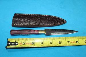lot 132 image: MHS CUTLERY HANDMADE COSTUM CHEF, FOLDING, ULU KNIVES WITH WOOD, BONE AND OR RESIN HANDLES
