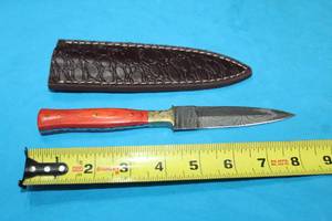 lot 133 image: MHS CUTLERY HANDMADE COSTUM CHEF, FOLDING, ULU KNIVES WITH WOOD, BONE AND OR RESIN HANDLES
