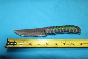 lot 141 image: MHS CUTLERY HANDMADE COSTUM CHEF, FOLDING, ULU KNIVES WITH WOOD, BONE AND OR RESIN HANDLES
