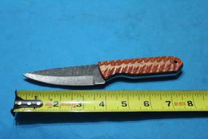 lot 145 image: MHS CUTLERY HANDMADE COSTUM CHEF, FOLDING, ULU KNIVES WITH WOOD, BONE AND OR RESIN HANDLES