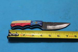 lot 149 image: MHS CUTLERY HANDMADE COSTUM CHEF, FOLDING, ULU KNIVES WITH WOOD, BONE AND OR RESIN HANDLES