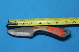 lot 186 image: MHS CUTLERY HANDMADE COSTUM CHEF, FOLDING, ULU KNIVES WITH WOOD, BONE AND OR RESIN HANDLES