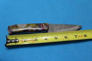 lot 187 image: MHS CUTLERY HANDMADE COSTUM CHEF, FOLDING, ULU KNIVES WITH WOOD, BONE AND OR RESIN HANDLES