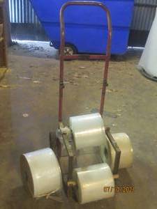 lot 59 image: DOLLY ATTACHED BAG HOLDER WITH 4 INDUSTRIALROLL  BAG WRAPS