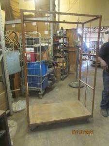 lot 62 image: STEEL INDUSTRIAL SHELVING UNIT ON FOUR CASTER