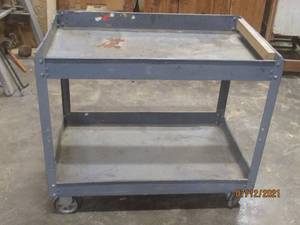 lot 85 image: STEEL  2 SHELF PUSH CART