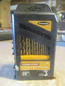 lot 256 image: 29PC WARRIOR TITANIUM NITRIDE HIGH SPEED STEEL DRILL BIT SET 61637