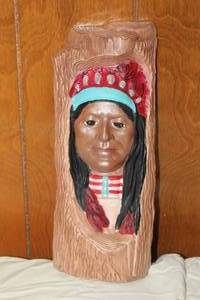 lot 40 image: VINTAGE 1991 DOC HOLIDAY MOLD NATIVE AMERICAN WOMAN 14 TALL