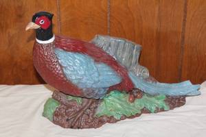 lot 41 image: VINTAGE HAND PAINTED CERAMIC PHEASANT STATUE 13 LONG