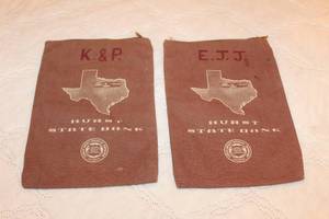 lot 101 image: 2 VINTAGE HURST STATE BANK DEPOSIT BAGS&nbsp