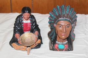 lot 102 image: 2 NATIVE AMERICAN INDIAN STATUES&nbsp
