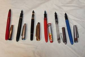 lot 112 image: 6 VINTAGE FOUNTAIN PENS&nbsp