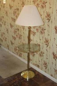 lot 121 image: MCM BRASS GLASS FLOOR LAMP&nbsp