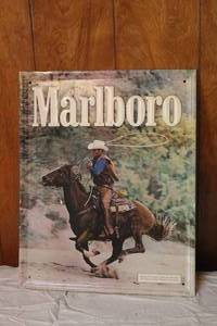 lot 157 image: VINTAGE METAL MARLBORO AD SIGN 22 X 17