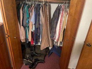lot 190 image: THIS LOT INCLUDES ALL CLOTHES SHOES AND LINEN IN ALL CLOSETS MUST TAKE ALL&nbsp