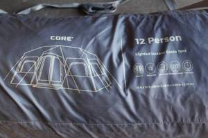 lot 48 image: CORE 12 PERSON LIGHTED INSTANT CABIN TENT 18X10 MODEL 40064-1