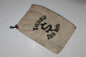 lot 146 image: BENJAMIN STATE BANK MONEY BAG