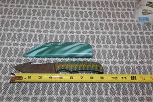 lot 101 image: DAMACAS STEEL HUNTING KNIFE WITH CUSTOM HAND CARVED HANDLE