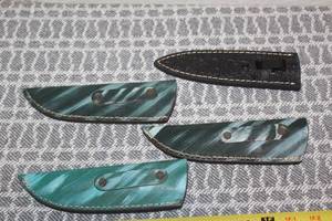 lot 120 image: 4 LEATHER HUNTING KNIFE SHEATHS
