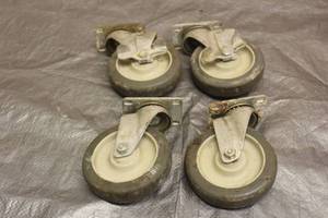 lot 18 image: TOTAL OF 4 JARVIS CASTERS 5  2 ARE LOCKING CASTERS ,SEE PICS&nbsp
