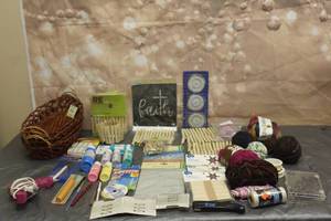 lot 51 image: CRAFT LOT -WOOD CLOTHES PINS, WOOD STICKS, ADHESIVE WRAPS,ACRYLIC PAINT  SEE PICS&nbsp