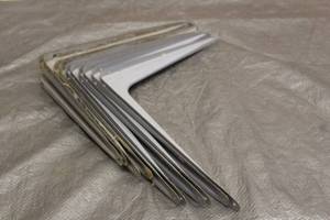 lot 60 image: TOTAL OF 10 GREY SHELF BRACKETS&nbsp 12 X 14  211BC