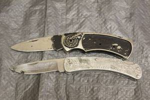lot 98 image: TOTAL OF 2 FOLDING POCKET KNIVES - RARE BUCK 510 &amp AMERICAN MINT STAINLESS STEEL&nbsp