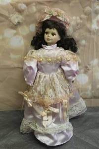 lot 140 image: VINTAGE PORCELAIN 16&nbsp DOLL ROSE 1-5000 WITH STAND ,SEE PICS&nbsp