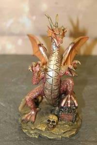 lot 155 image: VINTAGE MEDIEVAL LEGENDS DRAGON SCULPTURE WITH TREASURE CHEST&nbsp