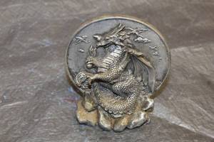lot 158 image: PEWTER FIRE BREATHING DRAGON WIZARD FIGURINE&nbsp