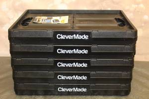 lot 170 image: TOTAL OF 5 CLEVERMADE CLEVER FOLDING UTILITY CRATES , 20.9L&nbsp X 14.2 D X 11.6H  SEE PICS&nbsp
