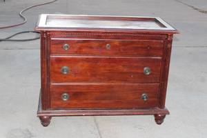 lot 177 image: THREE DRAWER CHEST MADE IN INDONESIA - 40L X 19W X 31H&nbsp