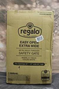 lot 187 image: REGALO EASY OPEN EXTRA WIDE WHITE METAL WALK THROUGH SAFETY GATE , 1185DS&nbsp