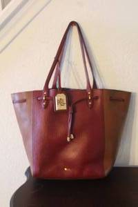 lot 169 image: RALPH LAUREN LEATHER DRAWSTRING TOTE