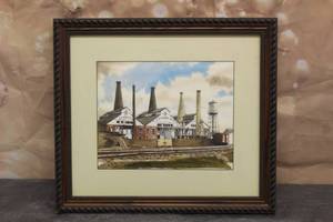 lot 102 image: LIMITED EDITION COPY OF ORIGINAL WATERCOLOR A.H HEISEY GLASS FACTORY SIGNED BY ARTIST DAVIS GARY  NO 017