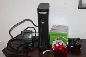 lot 212 image: XBOX 360 GAME CONSOLE 2 CONTROLLERS AND 7 GAMES SEE PICS