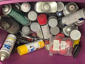 lot 201 image: ASSORTED SPRAY PAINTS ARESOLS CLEANERS AND MORE