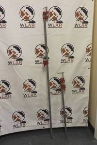 lot 214 image: 2 HANDY PRO BAR CLAMPS WITH PIPES 62 AND 35