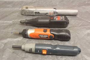 lot 250 image: 4 CORDLESS HANDTOOLS NO POWER CORDS